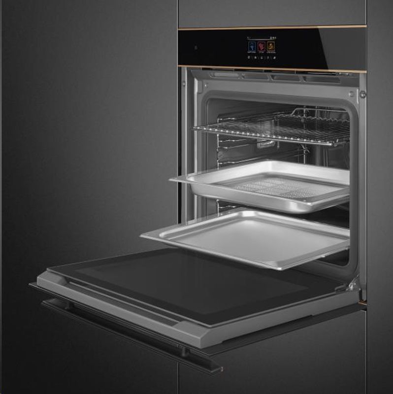 Smeg Kombidampovn Sort Steam100 Pro